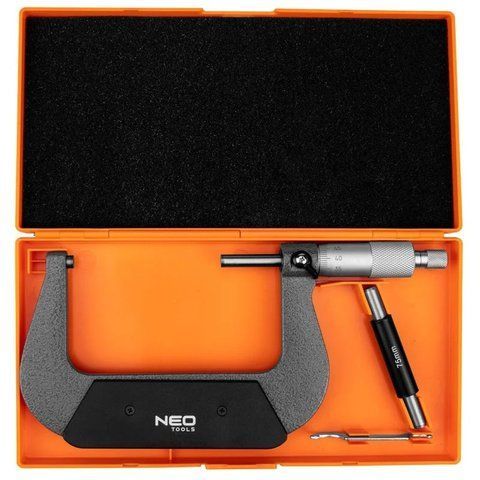 Мікрометр Neo Tools з верн'єром 75-100мм, &plusmn;0.01мм/м ERC75 фото